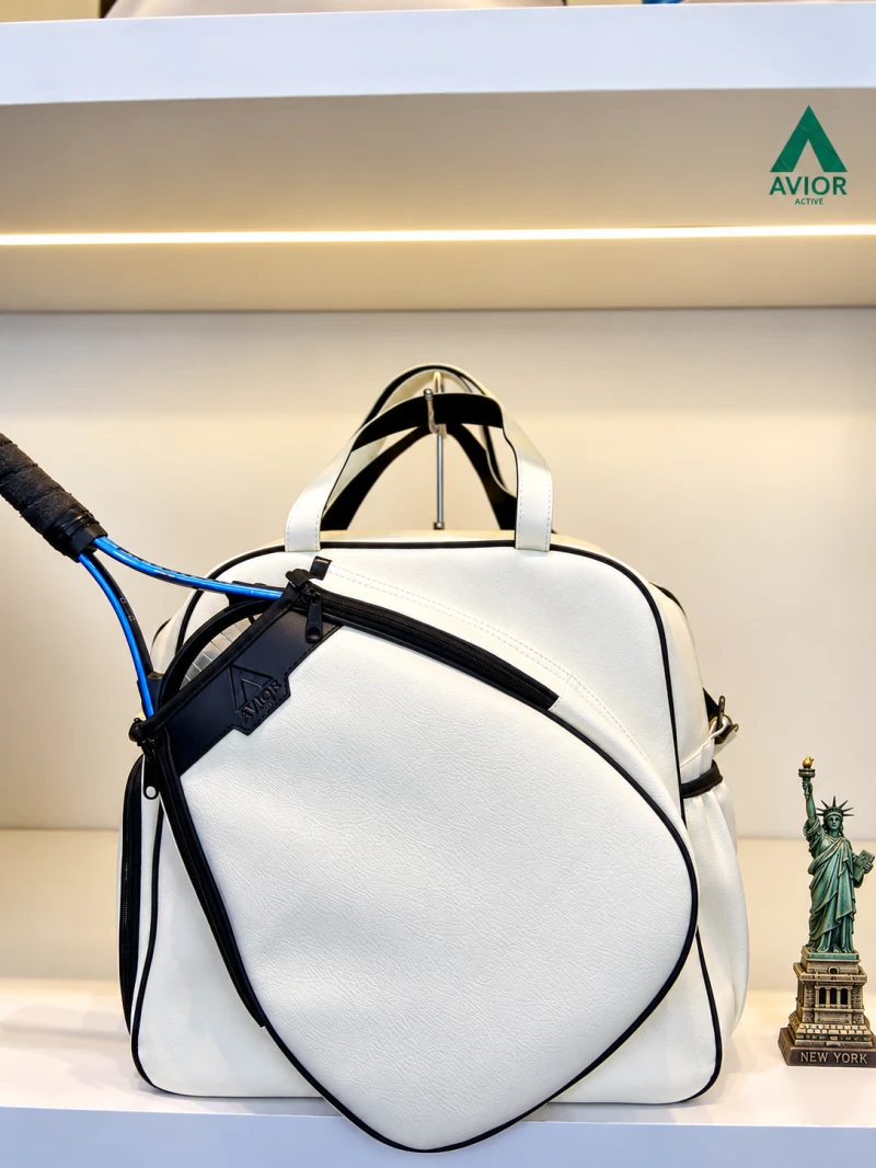 Avior Active New York Leather Ivory Padel Bag