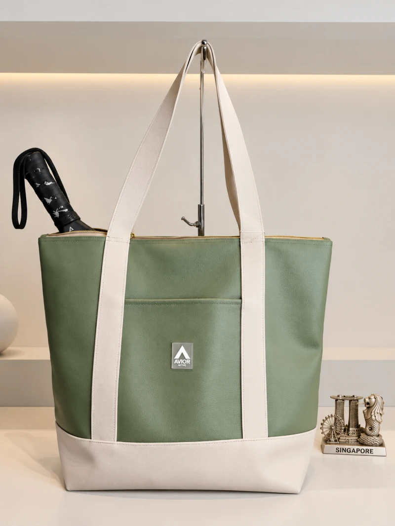 Avior Active Singapore Leather Army Tote Bag