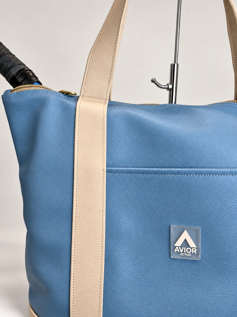 Avior Active Singapore Leather Blue Tote Bag