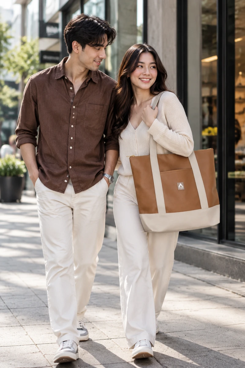Avior Active Singapore Leather Brown Tote bag