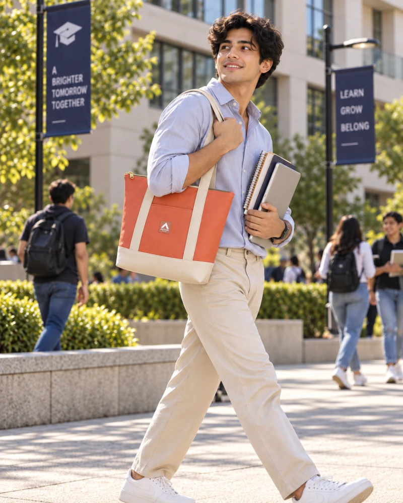 Avior Active Singapore Leather Coral Tote Bag