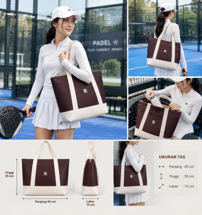 Avior Active Singapore Leather Dark Purple Tote Bag