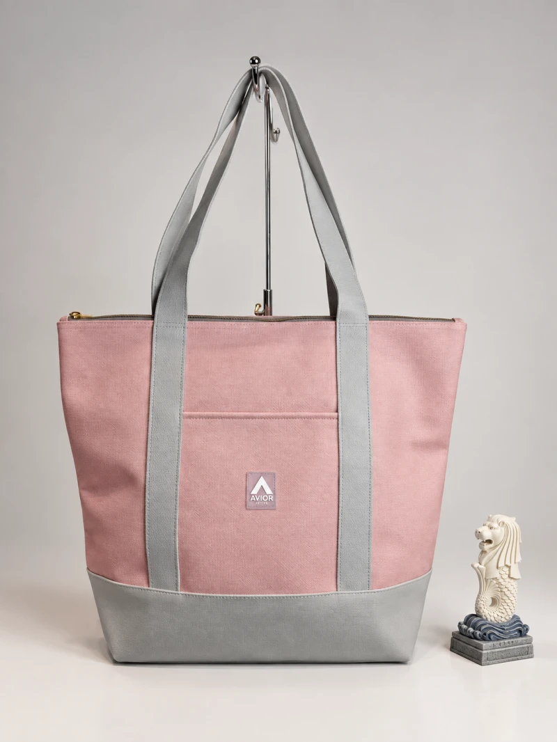 Avior  Active Singapore Leather Pink Tote Bag
